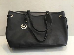 Michael Kors Signature Travel Drawstring Tote Black With Gold - Picture 1 of 6
