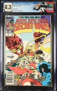 Marvel Super-Heroes Secret Wars 9 NEWSSTAND 1984 - Custom Label - CGC Graded 8.5 - Picture 1 of 2