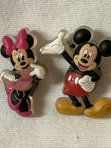 DISNEY Mickey & Minnie Mouse 3D VINTAGE Set (Rare!) - Shoe Charms (Don't Lite) - Picture 1 of 9