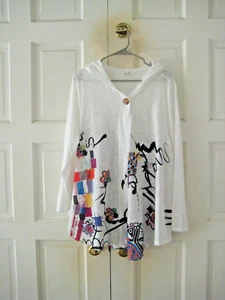 Et Lois Shawl Open Wrap Womens OS Abstract Boho Colorful Art Stretch Multicolor - Picture 1 of 7