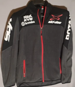 Ski-Doo Fleece Jacket Mens Large Grey/ Black Rotax Brembo Logo Print SkidooX - Picture 1 of 6