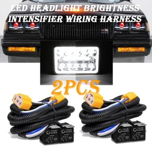 2pcs Auxbeam H4 LED Headlight Brightness Intensifier Wiring Harness For Chevy - Picture 1 of 12