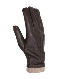 NUEVO CON ETIQUETAS GUANTES LABONIA Napoli genuinos PIEL DE CIERVO marrón oscuro hechos a mano Italia 10 L - Imagen 1 de 4