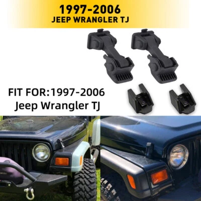 Kit de bloqueo de capó de 2 pestillos de capó para Jeep Wrangler TJ 1997-2006 accesorios de automóvil Foto 1 de 4