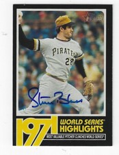 Autographed 2020 Topps Heritage STEVE BLASS Pirates Card #WSH-6 - w/Show Ticket