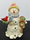 COLLECTIBLE K`s COLLECTION PASTEL SNOWMAN With Cardinal Christmas Figure 5”