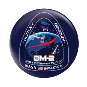 NASA DM-2 Mission Patch Button Badge 58mm (2.25") Spacex Demo 2 - Picture 1 of 2