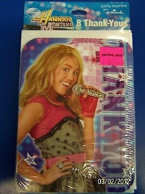Hannah Montana Rock the Stage Pop Star Birthday Party Thank You Note w/Envelopes - Image 1 of 1