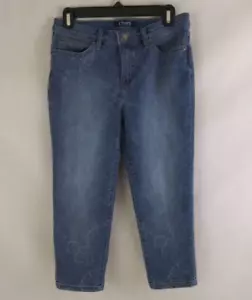 Chaps Madden Capri Denim Distressed Leafy Floral Design Capri Jeans Size 6P - Picture 1 of 8