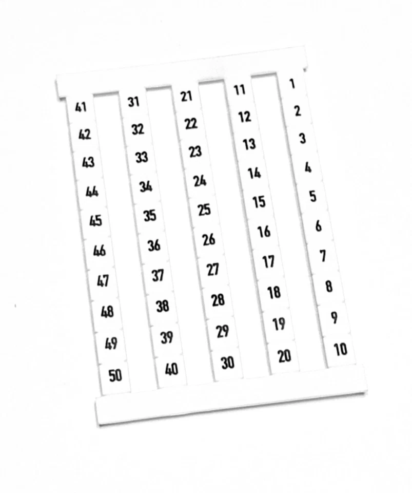 WEIDMULLER 0468760001, Marcador Bloque de Terminales, Dek 6 FS 1-50, Cantidad-1 Foto 1 de 1