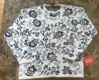 Suéter Tejido Estilo Crazy Horse Claiborne Coogi L Negro Gris Pullover ¡¡NUEVO CON ETIQUETAS DE COLECCIÓN!!! Foto 1 de 4