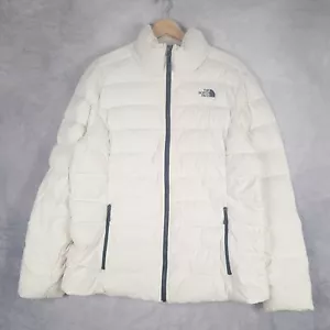 The North Face Down Jacket Womens XL White Quilted Lightweight Stretch Hike - Picture 1 of 24