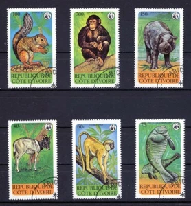 COTE DĪVOIRE IVORY COAST 1979 WWF WILD ANIMALS FAUNA RARE SET STAMPS CTO - Picture 1 of 1