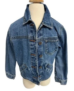 Mossimo Girl's Medium Wash Button Up Collared Blue Denim Jacket Size 5-6/6X - Picture 1 of 9
