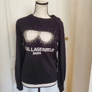 Karl Lagerfeld Paris Perlenverzierter Brillenpullover Gr. S Neu mit Etikett - Bild 1 von 4