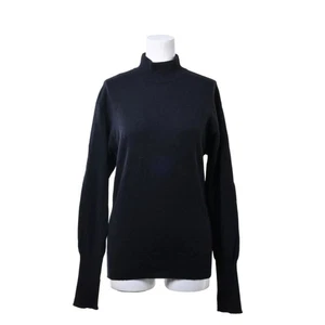 CHANEL Wool High Neck Knit Coco Mark With 3 Buttons 36 Black Used - Picture 1 of 9