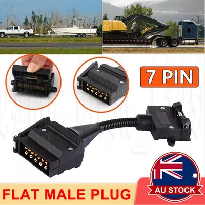 12 Pin Male To 7 Pin Flat Female Trailer Plug Socket Adaptor Caravan Connector - image 1 of 4