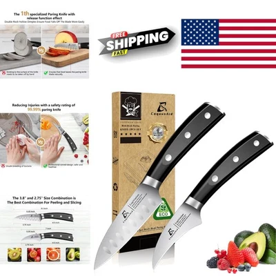 Juego de cuchillos de cocina pequeños para frutas cuchillo de pelar de 3,8 pulgadas y cuchillo de pico de pájaro Foto 1 de 4