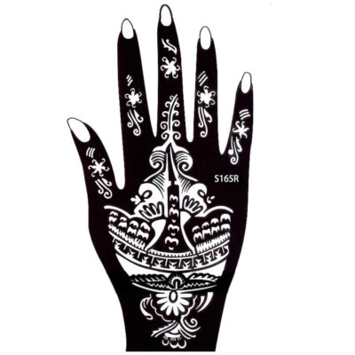JUSTFOX Plantilla de tatuaje de henna Kina pintura a mano mano derecha Dövme Mehndi