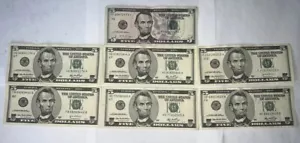 5 Dollar Bill (7 Bills Total) - Picture 1 of 2