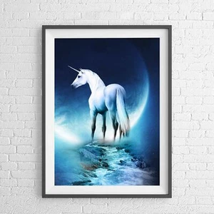 UNICORN MAGICAL FANTASY HORSE MYSTICAL POSTER PICTURE PRINT Sizes A5 to A0 **NEW - Foto 1 di 14