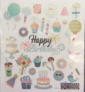 29 pegatinas artesanales de globo de cumpleaños lámina plateada con lámina de recortes - Imagen 1 de 1