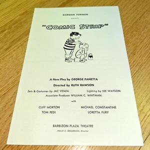 1958 PLAYBILL "COMIC STRIP"  GEORGE PANETTA at BARBIZON PLAZA THEATRE La Guardia - Picture 1 of 4