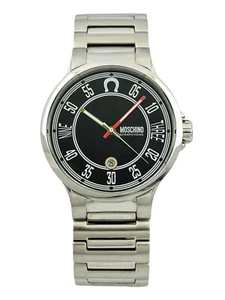 MOSCHINO MW0060 Let’s Watch ! WATCH ! Stainless Steel Bracelet Black Dial Watch - Picture 1 of 19