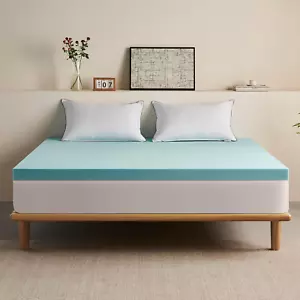 Mattress Topper, 2 Inch Twin Size Cooling Gel Memory Foam Bed Toppers for Pressu - Picture 1 of 7