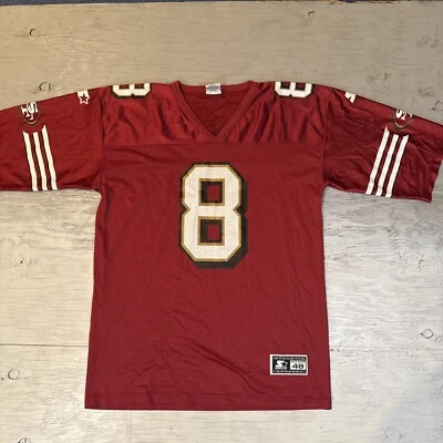 Camiseta de futebol vintage anos 90 NFL Starter San Francisco 49ers Steve Young #8 tamanho 48 - Imagem 1 de 4