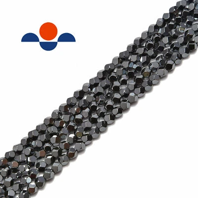 Natural Gray Hematite Star Cut Nugget Beads 4mm 15.5" Strand - Image 1 of 2