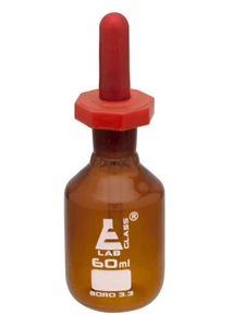 Dropping Bottle, 60ml (2oz) - Amber Colored Borosilicate 3.3 Glass - Eisco Labs - Picture 1 of 4