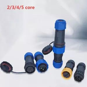 2-5pin Screw Waterproof Cable Connector male female Docking Panel Aviation Grade - Picture 1 of 11