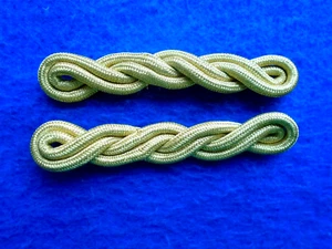 PAIR BRITISH MILITARY OFFICERS GOLD TWIST SHOULDER CORDS, SHOULDER BOARDS - Picture 1 of 2