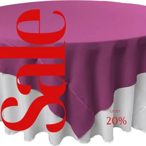 MAGENTA - Polyester Poplin Washable Square Tablecloth, 58' x 58" Table Cover - Picture 1 of 3