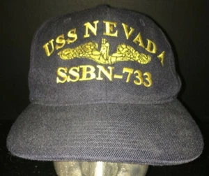 Vintage! USS NEVADA SSBN 733 Hat Cap NAVY Snapback Mesh Submarine SUB Made USA - Picture 1 of 7