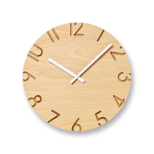 Orologio da parete Lemnos NTL16-05 LEGNO INTAGLIATO BETULLA diametro 30,5 x profondità 4,2 cm Giappone - Foto 1 di 4