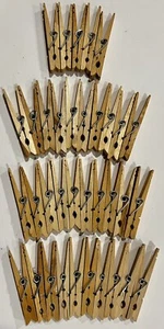 35 Wooden Springy Clothes Pins Excellent Used Condition 3-1/4”T x 3/4”W - Picture 1 of 4