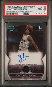 SCOOT HENDERSON 2022-23 Bowman Chrome Prospects RC Auto Parallel PSA 10 - Picture 1 of 1