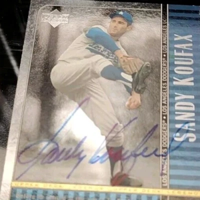 2000 Upper Deck Legends #28 autograph Sandy Koufax Los Angeles Dodgers signed - Image 1 of 3