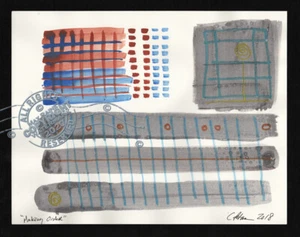 Making Order 2018 C Peterson * Abstrakt * Aquarell Malerei Design Box Streifen - Bild 1 von 12