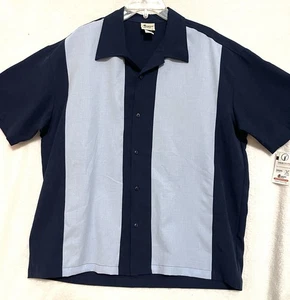 Lucky Paradise Abbigliamento Retro Blu Bowling Camicia Uomo Pazzo Charlie Sheen Tg XL - Foto 1 di 4