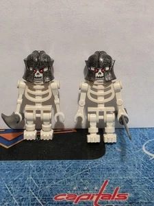 LEGO Fantasy Era Castle Minifigure White Skeleton Warrior Red Eyes Lot Of 2 - Picture 1 of 5