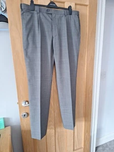 M & S Mens Black/White Check Trousers Size 42/ 33 50% Polyester 50% Wool - Picture 1 of 11
