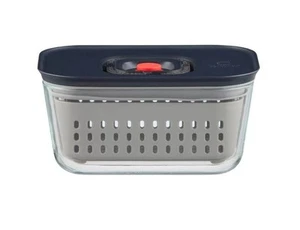 Curtis Stone Collection Coles 690ml Small Glass Container With Lid & Basket New - Picture 1 of 2