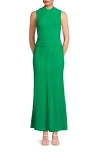 The Kooples Green Scalloped Rib Knit Maxi Dress Size 3 - Picture 1 of 9