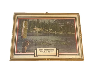 Ancien thermomètre publicitaire Barron Wisconsin femme en rivière calendrier 1949 WI - Photo 1/11