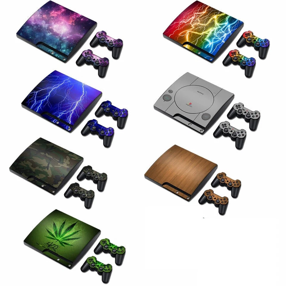Skin Sticker Wrap Cover For PS3 SLIM PlayStation Decal Console Controller - Image 1 of 1