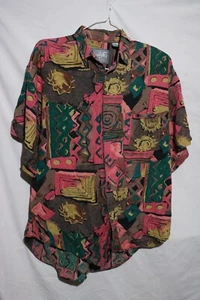 Vintage 90er Blazer Firenze Unisex Button Down Hemd Medium - Bild 1 von 5