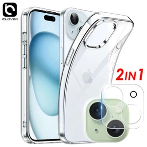 Funda Carcasa Transparente Para Apple iPhone 15 Pro Max Plus + Protector Pantalla Lente Cámara - Imagen 1 de 14